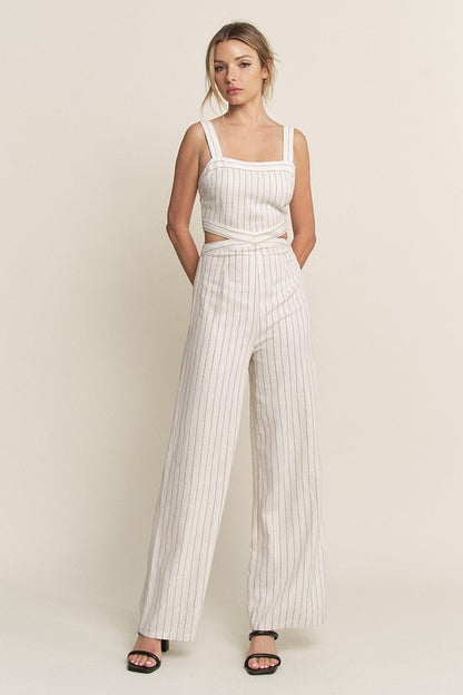 JS 120 - Striped Linen Jumpsuit