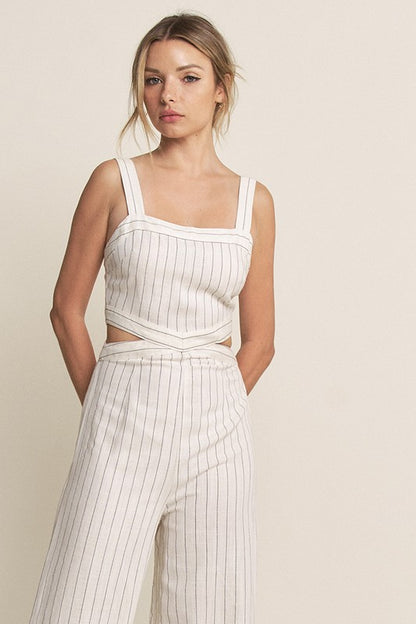 JS 120 - Striped Linen Jumpsuit