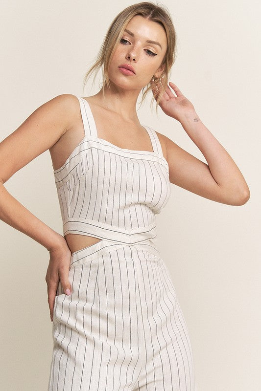 JS 120 - Striped Linen Jumpsuit