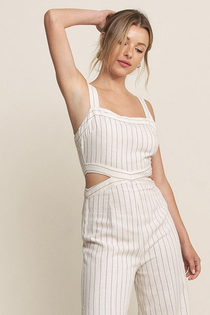 JS 120 - Striped Linen Jumpsuit