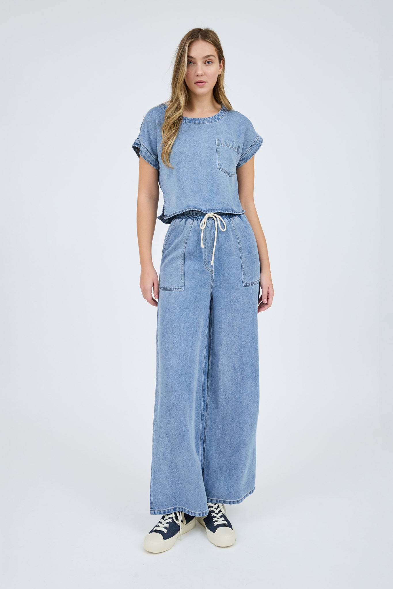 CT 2843 - Boat Neck Short Sleeve Crop Top