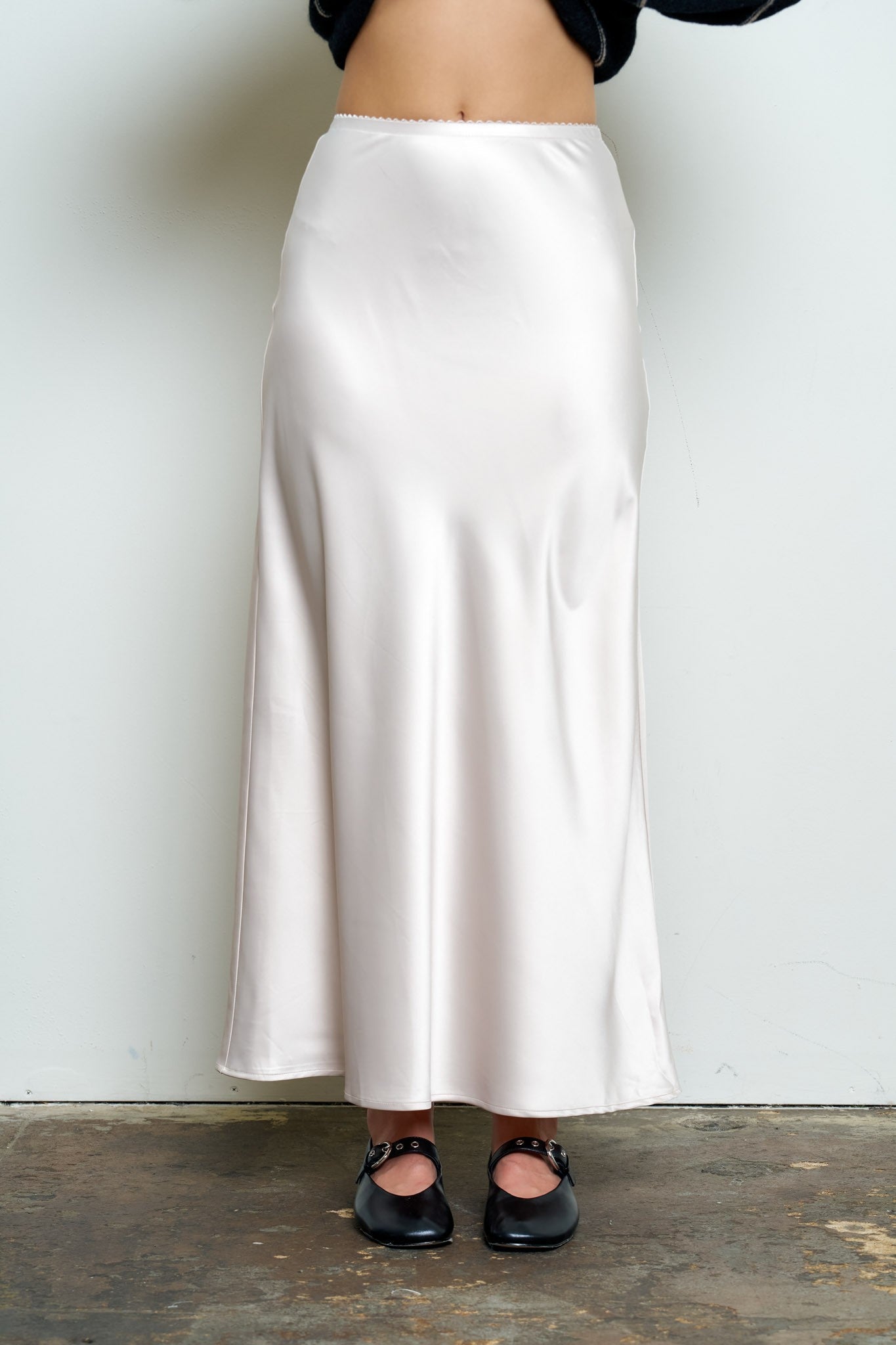 SKT 1076 - Satin Slip Midi Skirt