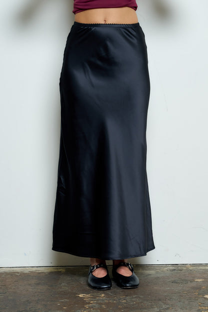 SKT 1076 - Satin Slip Midi Skirt