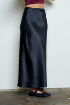 SKT 1076 - Satin Slip Midi Skirt