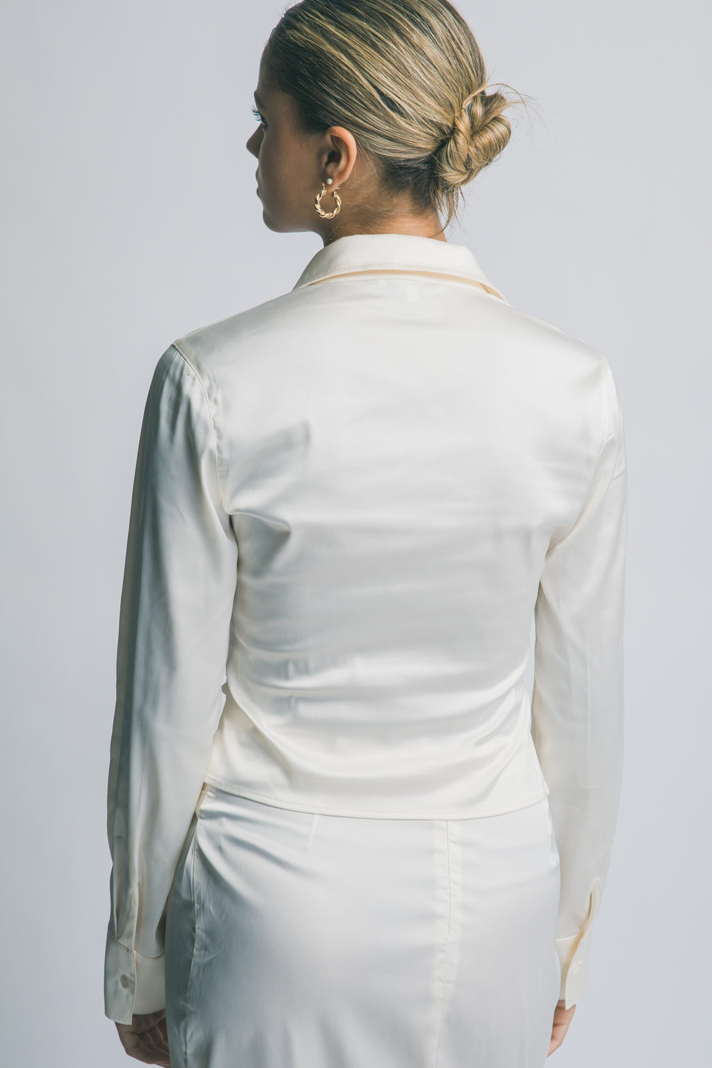 DT 2002 - Satin Side Ruched Shirt