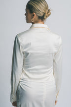 DT 2002 - Satin Side Ruched Shirt