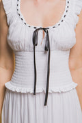 LD 627 - Ribbon Trim Midi Dress