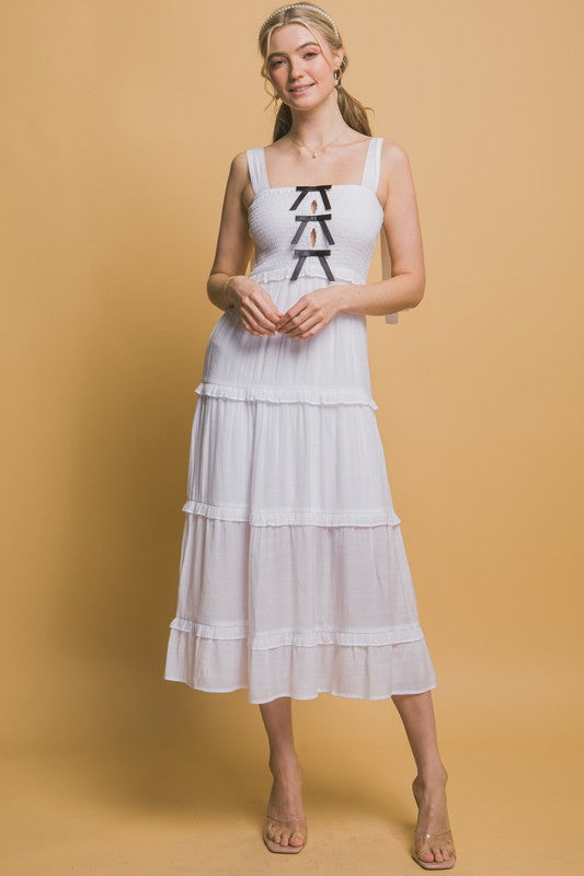 LD 628 - Bow & Ribbon Midi Dress