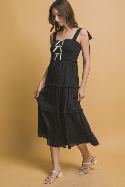 LD 628 - Bow & Ribbon Midi Dress
