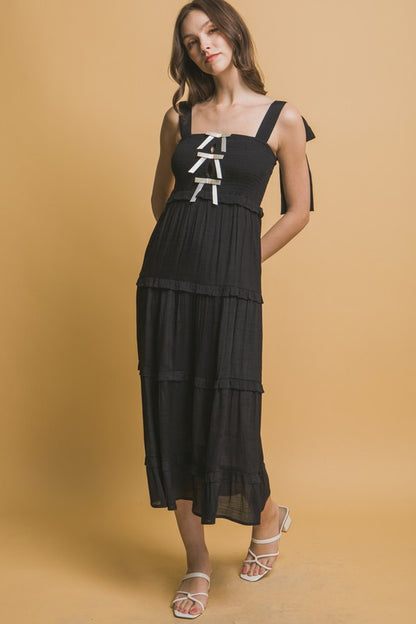 LD 628 - Bow & Ribbon Midi Dress
