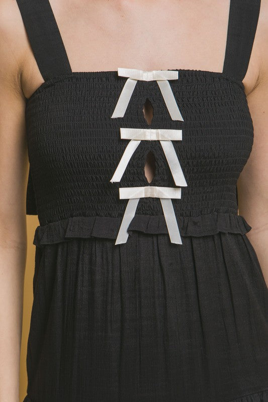 LD 628 - Bow & Ribbon Midi Dress