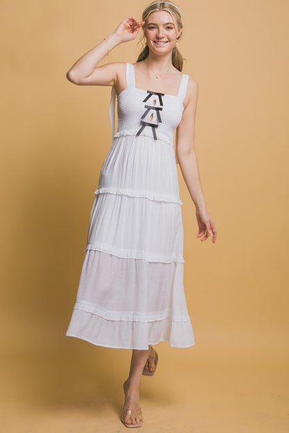 LD 628 - Bow & Ribbon Midi Dress