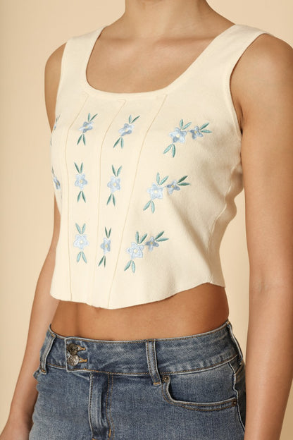 TT 099 - Floral Corset Tank Top