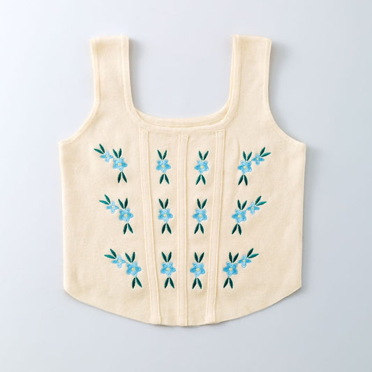 TT 099 - Floral Corset Tank Top