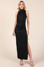 LD 563 - Cut Out Side Slit Maxi Dress