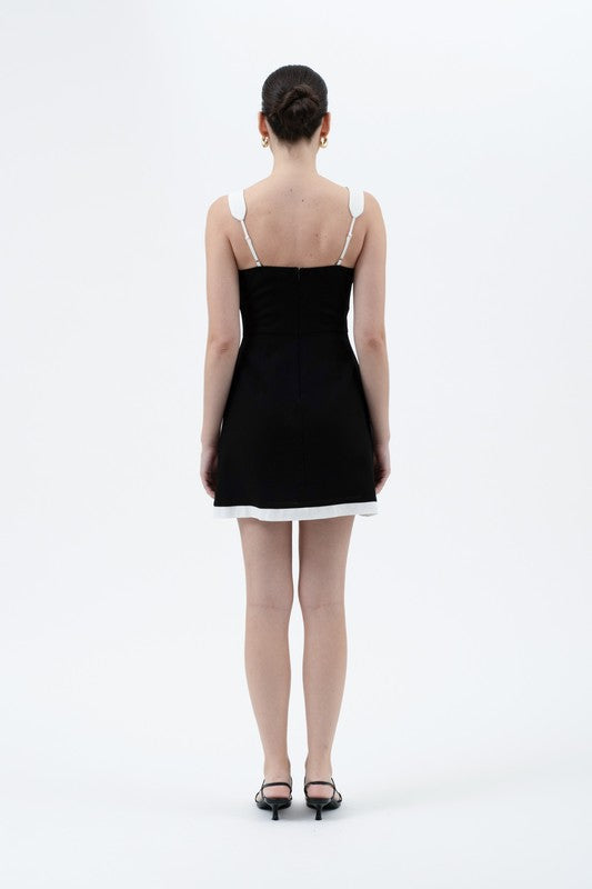 CD 3669 - Contrast Trim Mini Dress