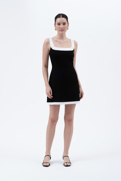 CD 3669 - Contrast Trim Mini Dress