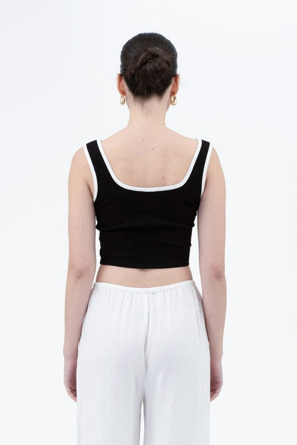 CT 2723 - Contrast Trim Cropped Tank Top