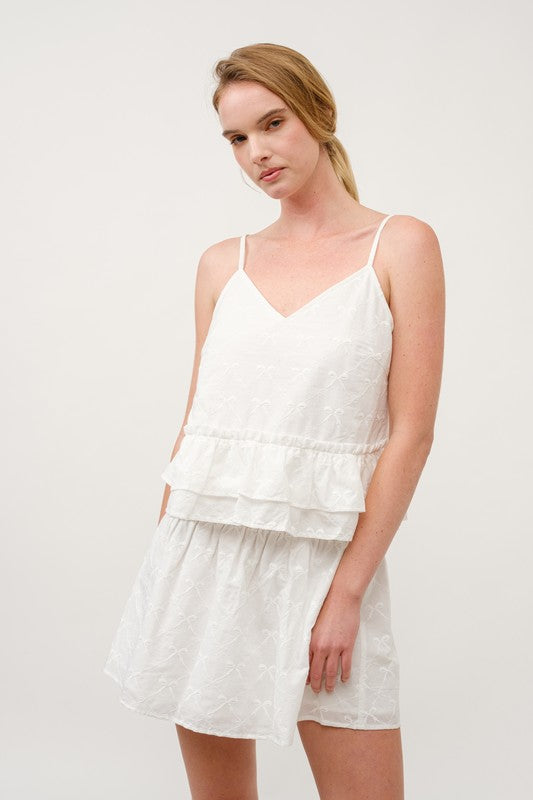 SET 044 - Eyelet Peplum Top