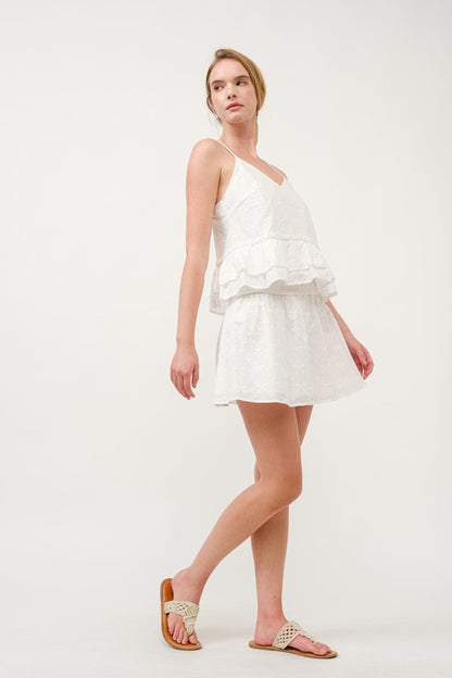 SET 045 - Elastic Eyelet Skirt
