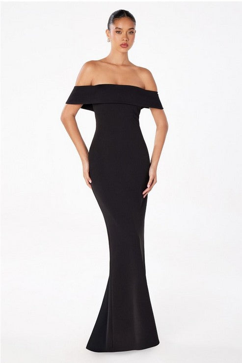 GOWN 416 - Off Shoulder Flare Gown