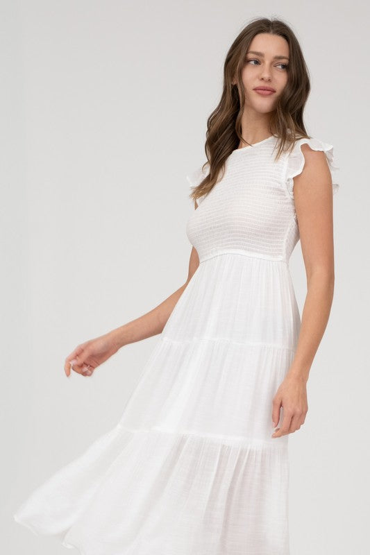 CD 3724 - Smocked Tiered Midi Dress