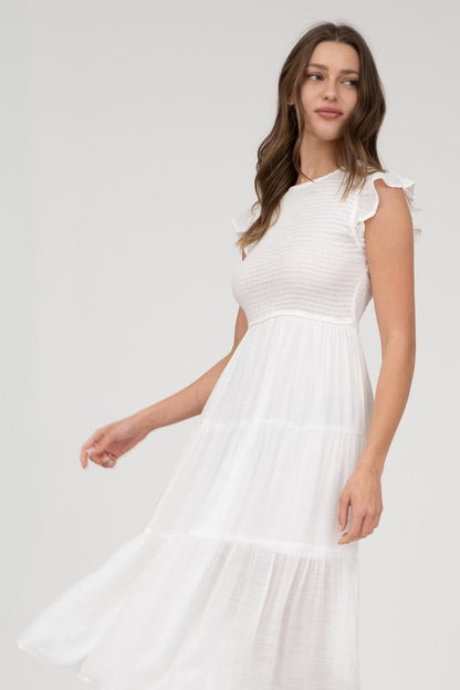 CD 3724 - Smocked Tiered Midi Dress