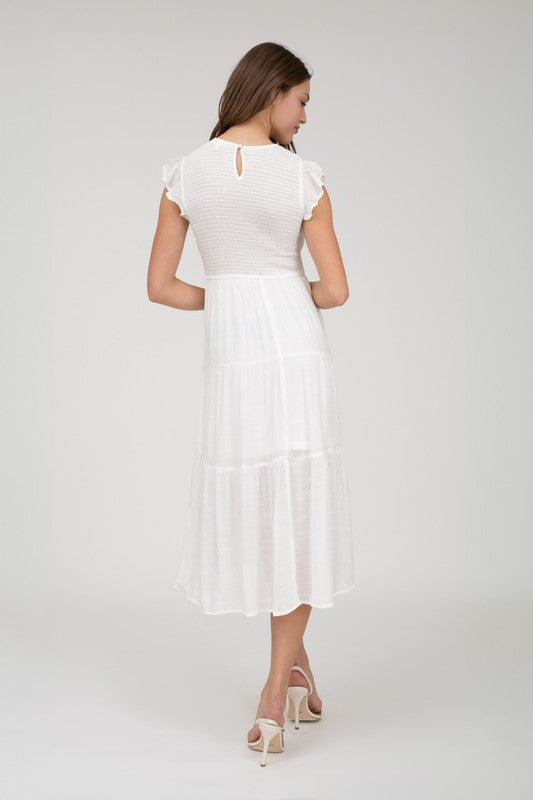 CD 3724 - Smocked Tiered Midi Dress