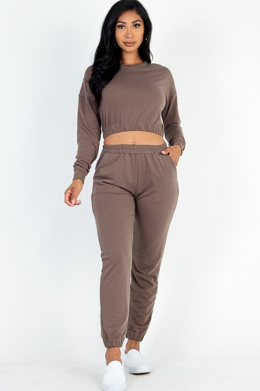 P 765 - French Terry Pullover & Jogger Set (Top Only)