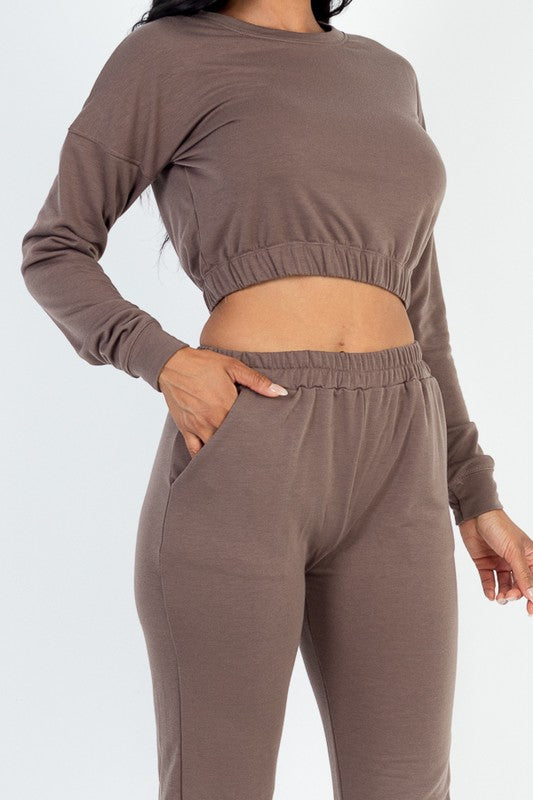 P 765 - French Terry Pullover & Jogger Set (Top Only)