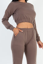 P 765 - French Terry Pullover & Jogger Set (Top Only)