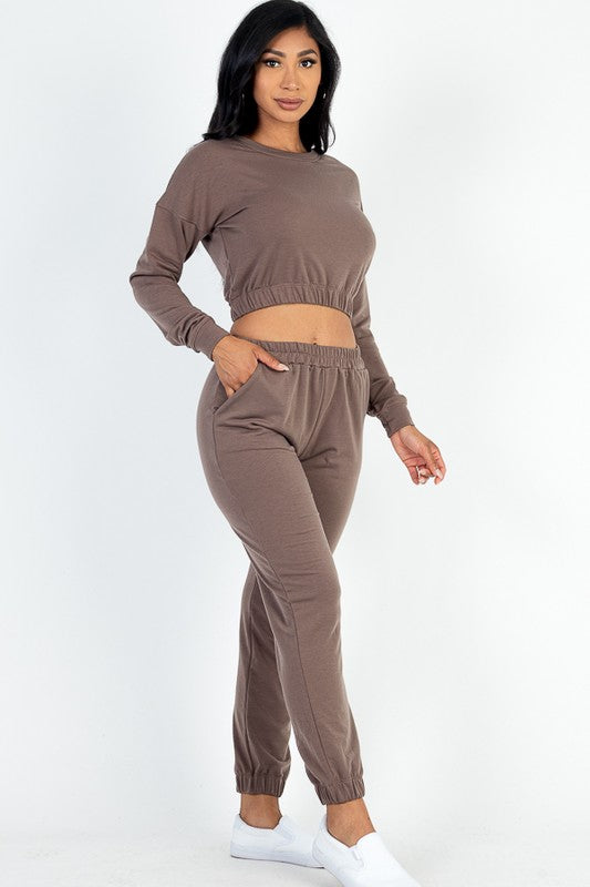 P 765 - French Terry Pullover & Jogger Set (Top Only)