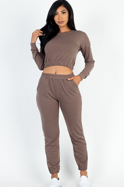 P 765 - French Terry Pullover & Jogger Set (Top Only)