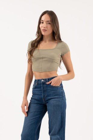 CT 2844 - Corset Crop Top