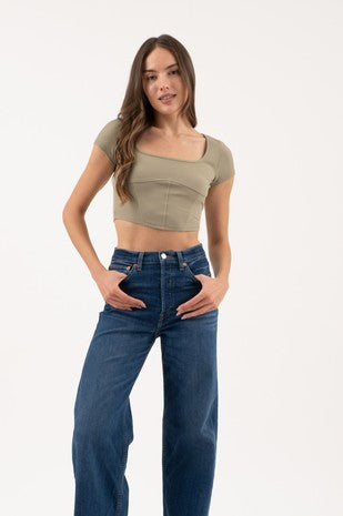 CT 2844 - Corset Crop Top