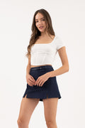 CT 2883 - Corset Detail Crop Top