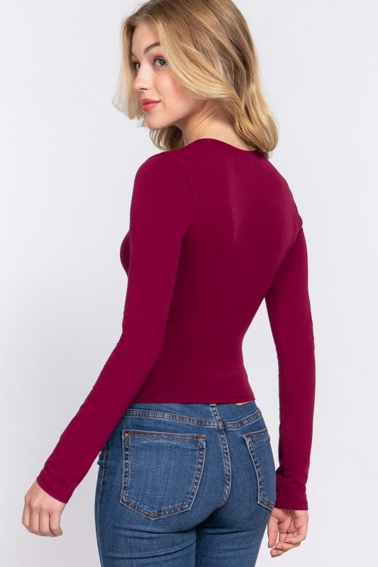 CT 2771 - Cotton Long Sleeve Crop Top