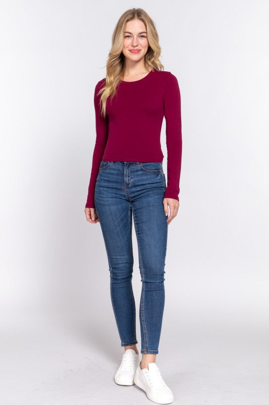 CT 2771 - Cotton Long Sleeve Crop Top