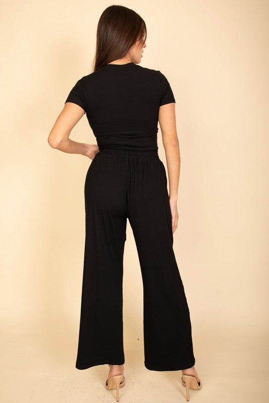 P 763 - Relaxed Fit Top & Wide Leg Pant Set (Top Only)