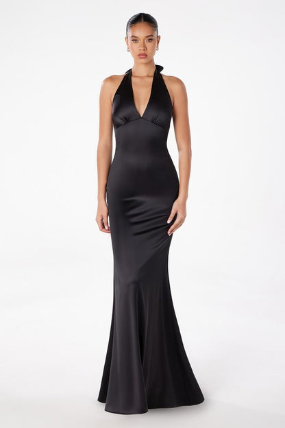 GOWN 418 - Satin Halter Dress