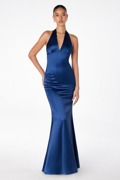 GOWN 418 - Satin Halter Dress