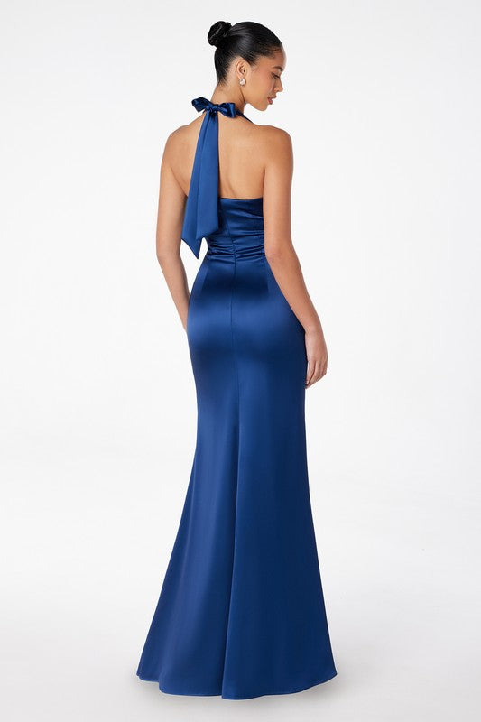 GOWN 418 - Satin Halter Dress