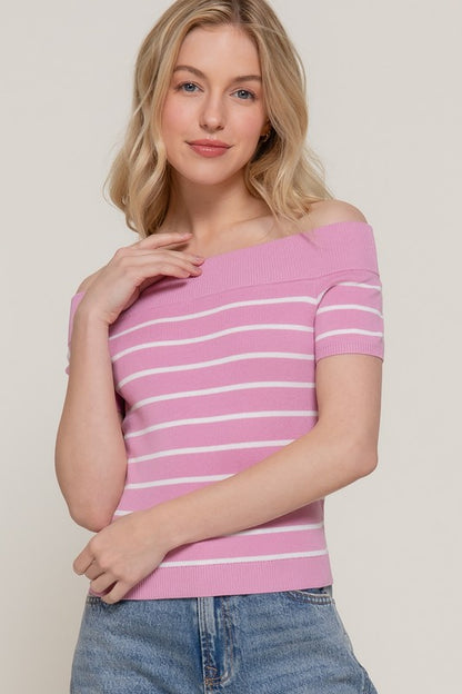 SWT 028 - Off Shoulder Spring Sweater