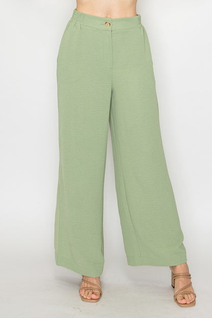 SET 021 - Wide Leg Pocketed Pants