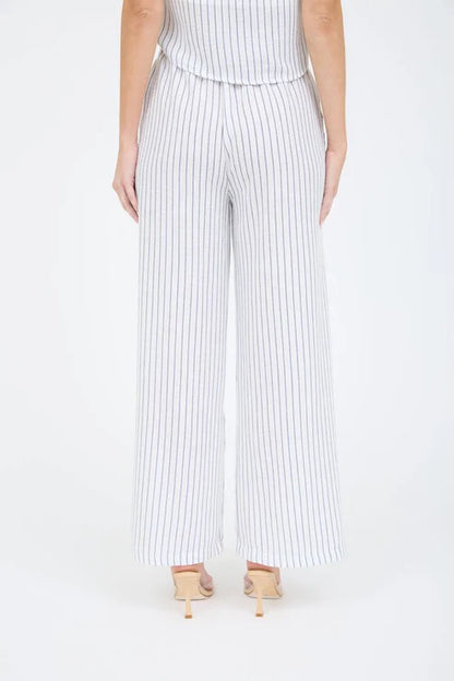SET 061 - Wide Leg Pinstripe Pants