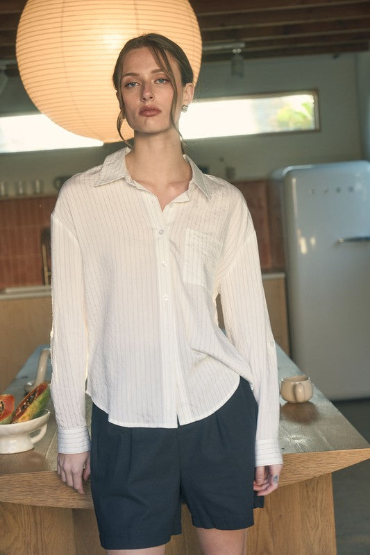 DT 1661 - Longsleeve Collared Button Down Shirt