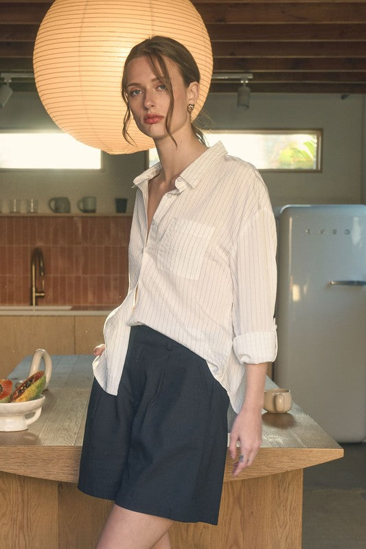 DT 1661 - Longsleeve Collared Button Down Shirt