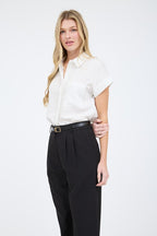 DT 1883 - Collared Short Sleeve Pinstripe Shirt