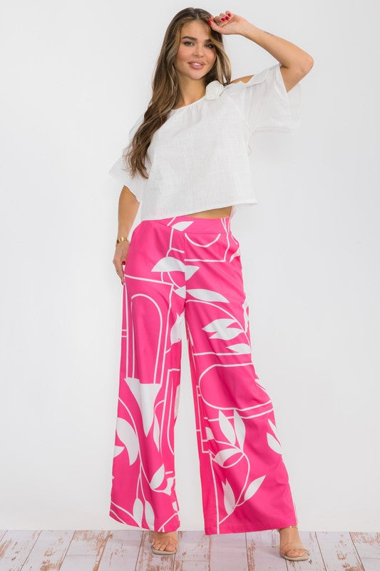 P 767 - Printed High Waisted Pants