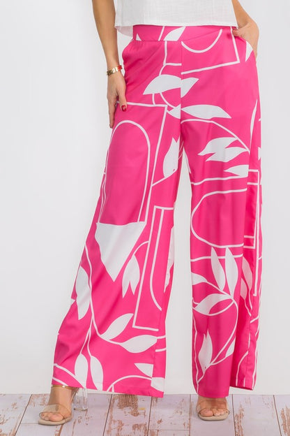 P 767 - Printed High Waisted Pants